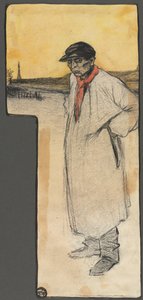 Entwurf für eine Buchillustration, stehende männliche Figur, nach 1901 von George Dupuis