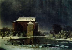 Spukhaus im Schnee, 1848 von George Emil Libert