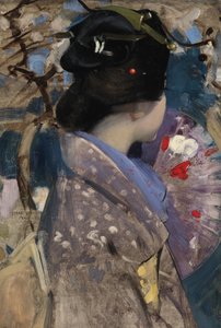 Japanische Dame mit einem Fächer