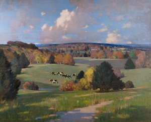 Landschaft in Sussex mit Rindern