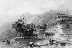 Dorf Khandoo am Choor-Berg von George Francis White