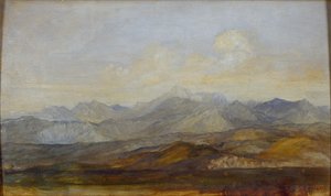 Die Carrara-Berge von Pisa aus, 1845-1846 von George Frederick Watts