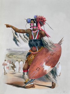 Zulu-Krieger, Utimuni, Neffe von Chaka, dem verstorbenen Zulu-König, 1849