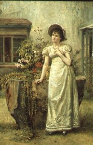 Junge Frau neben einem Baumstumpf von George Goodwin Kilburne