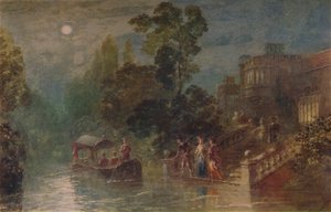 Mondlicht: die Terrasse, Haddon Hall, 1873, 1935 von George Haydock Dodgson
