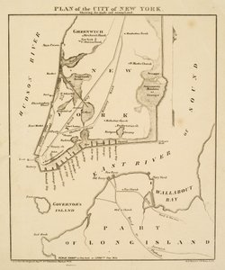 Plan der Stadt New York, der das angelegte und sumpfige Land zeigt, 1856 von George Hayward