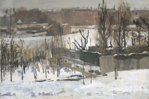 Ansicht des Oosterparks, Amsterdam, im Schnee