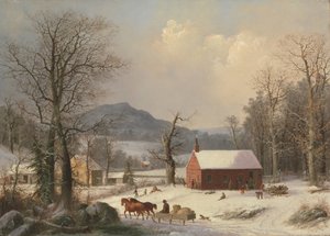 Rote Schule (Landschaftsszene) von George Henry Durrie
