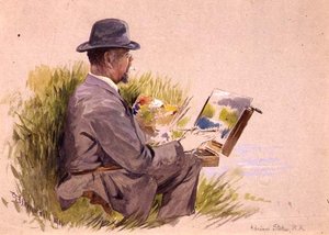 Adrian Stokes, R.A. bei der Arbeit