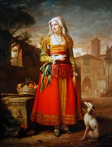 Porträt einer Dame in italienischer Tracht von George James