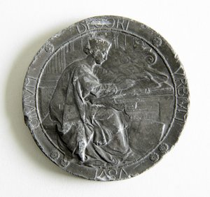 Medaille des Royal Institute of British Architects für den Aufsatz und die maßstabsgetreue Zeichnung, 1907 von George James Frampton