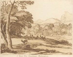 Ohne Titel: Landschaft mit Hirschen