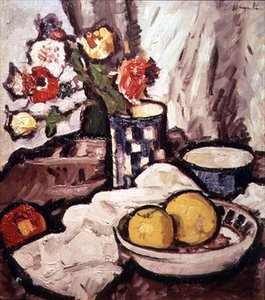 Stillleben mit Rosen und Früchten