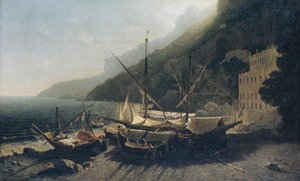 Blick auf Amalfi, Bucht von Salerno, 1857 von George Loring Brown