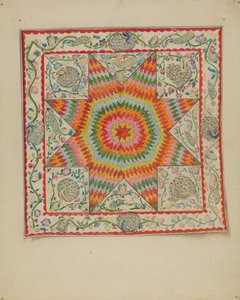 Applikations- und Patchwork-Überwurf von George Loughridge