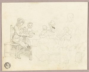 Familie am Tisch von George Morland