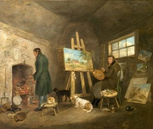 Der Künstler in seinem Atelier und sein Mann Gibbs, 1802