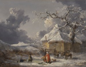 Winterlandschaft mit Figuren
