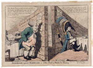 Blockade gegen Blockade oder John Bull ein Gegner für Boney von George Moutard Woodward