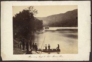 [Dampfer kommt durch den Suck, Tennessee River, sechs Meilen unterhalb von Chattanooga] von George N. Barnard