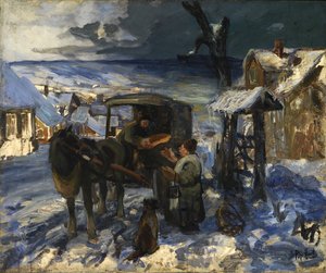 Dorfszene, spätes 19. - frühes 20. Jahrhundert von George Overbury Hart