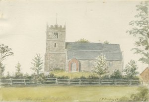 High Offley Kirche: Aquarell