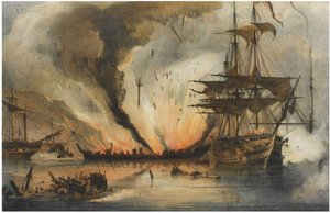 Die Seeschlacht von Navarino am 20. Oktober 1827