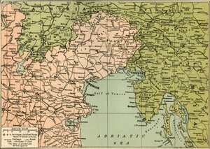Karte der italienischen Front, 1919 von George Philip and Son Ltd