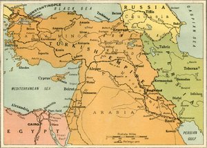 Karte zur Veranschaulichung der mesopotamischen Expedition, 1919 von George Philip and Son Ltd