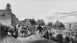 Die Terrasse, Central Park, New York, 1874 von George R. Hall
