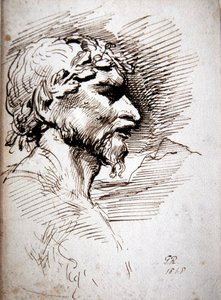 Männlicher Kopf - Studie für die Alten von George Richmond