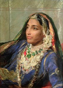 Porträt von Rani Jindan Singh, in einem indischen Sari von George Richmond