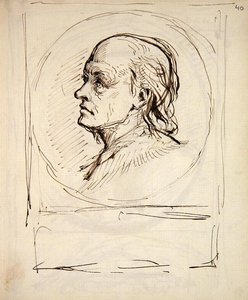 Porträt von William Blake, aus einem vom Künstler für Skizzen und Notizen verwendeten Notizbuch