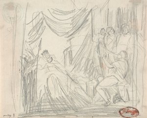 David spielt die Harfe für König Saul von George Romney