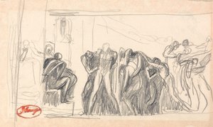 Figurenkomposition; Gefangener vor einem Richter von George Romney