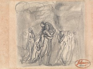 Flüchtende Gruppe von Figuren von George Romney