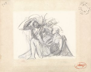 Liegende Frau und andere Figuren