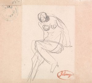 Sitzender weiblicher Akt, wahrscheinlich für "Susanna und die Ältesten" von George Romney