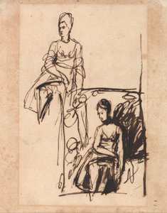 Sitzende Frau, Zwei Studien von George Romney