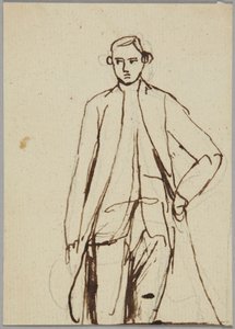 Stehende männliche Figur, linke Hand an der Hüfte, Porträtstudie von George Romney