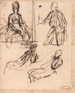 Studien für Porträts eines Mannes und einer Frau von George Romney