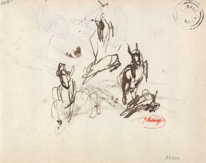 Studien eines Mädchens mit spielender Ziege von George Romney