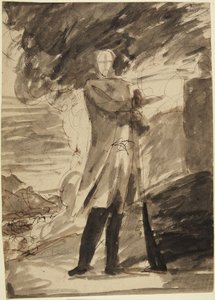 Studie für ein Ganzkörperporträt eines Mannes mit Gewehr von George Romney