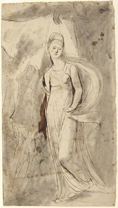 Studie für das Porträt von Elizabeth Warren, Viscountess of Bulkeley, als Hebe von George Romney