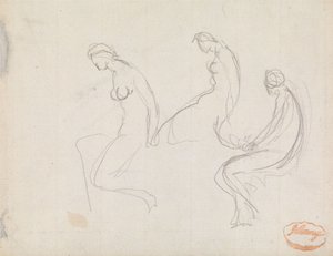 Drei Studien einer sitzenden Frau von George Romney