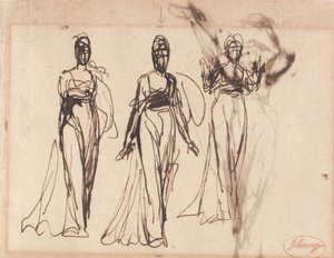 Drei Studien einer stehenden Frau, möglicherweise Circe von George Romney