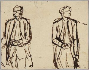 Zwei stehende männliche Figuren von George Romney