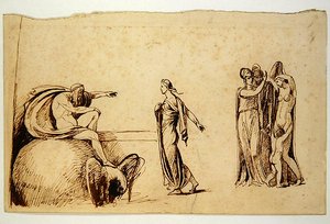 Zeus mit anderen mythologischen Figuren