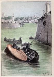 Telefonverbindung wurde mit der amerikanischen Küste hergestellt (Seite 166) in „Die Propellerinsel“ von Jules Verne von George Roux