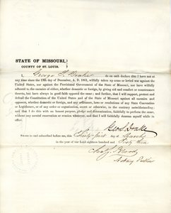 Loyalitätseid von George S. Drake aus Missouri, County of St. Louis